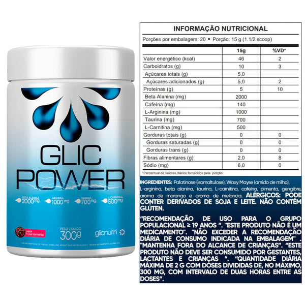 GLICPOWER 300G FRUTAS VERMELHAS - GLICNUTRI
