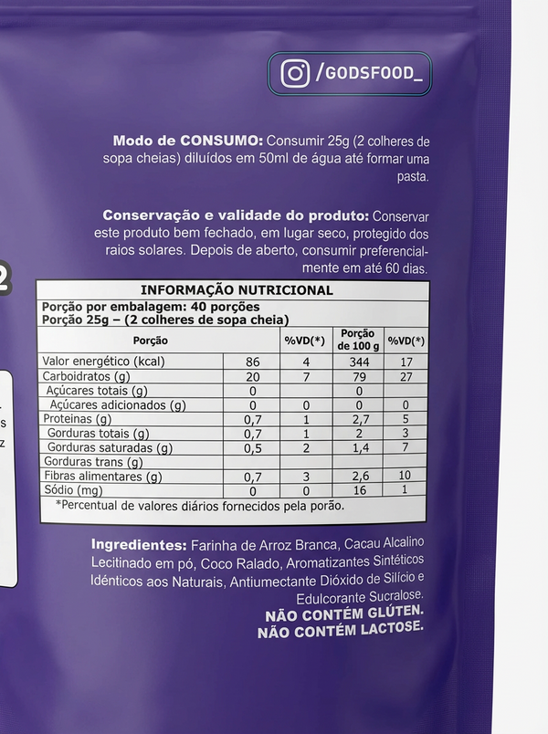 CREAM OF RICE 1KG CHOCOLATE COM COCO- CANIBAL INC