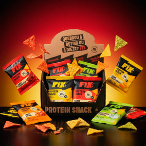 FIX Snacks – Caixa com 8 Unidades (2 de cada sabor) Snack com 20g de Proteína!