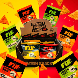 FIX Snacks – Caixa com 8 Unidades (2 de cada sabor) Snack com 20g de Proteína!