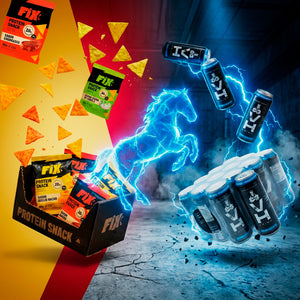 Pack 20 Unidades: 8 Snacks FIX Crocantes + 12 Energéticos Vitamin Horse Zero