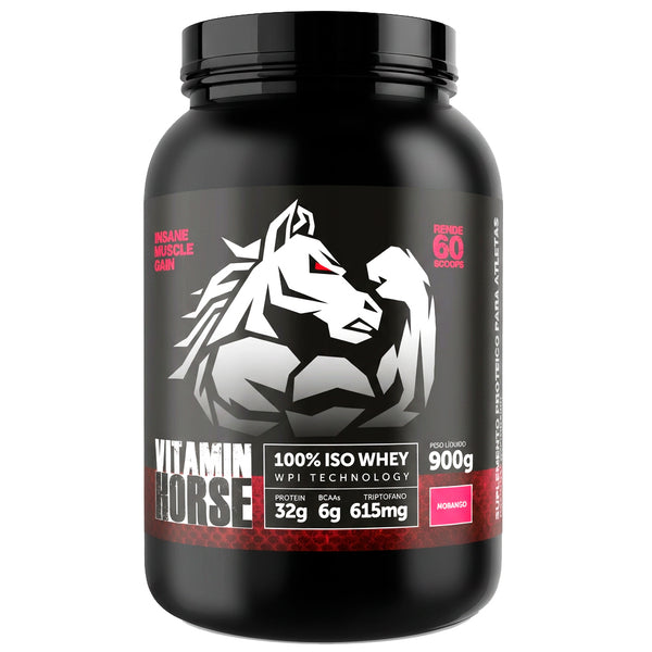 100% ISO WHEY 900GR - VITAMIN HORSE - MORANGO