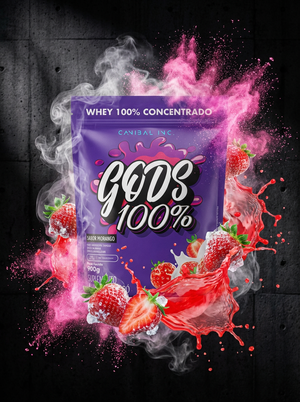 GODS WHEY 100% 900G MORANGO - CANIBAL INC