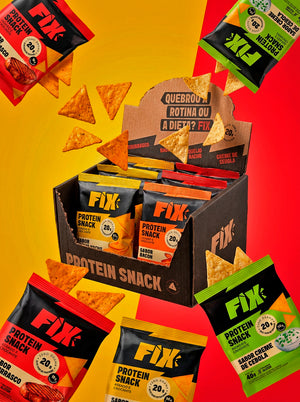 FIX Snacks – Caixa com 8 Unidades (2 de cada sabor) Snack com 20g de Proteína!
