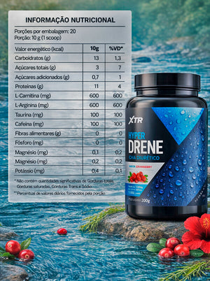 HYPER DRENE CHA DIURETICO 200G CRANBERRY - XTR