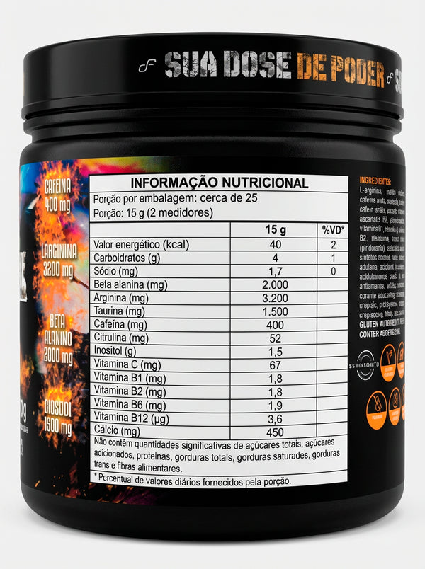 PRÉ-TREINO TOMAHAWK 380G TANGERINA - FULLIFE NUTRITION