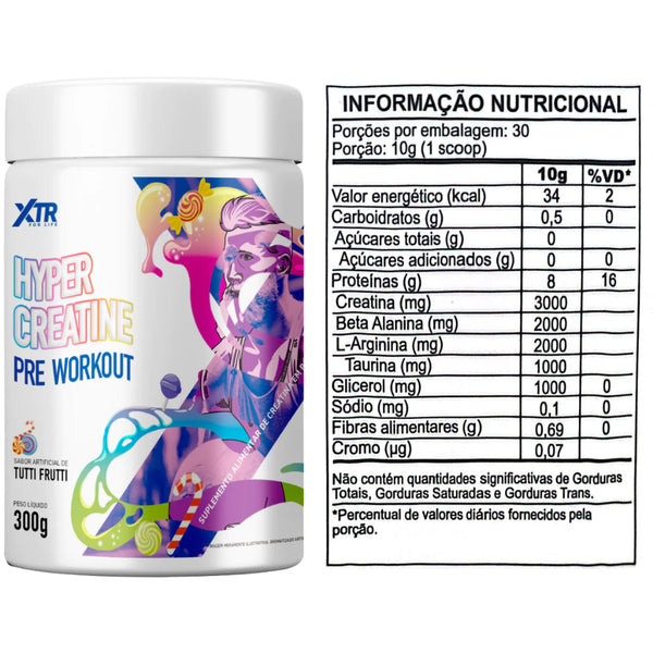 HYPER CREATINE PRE WORKOUT 300G TUTTI FRUTTI - XTR