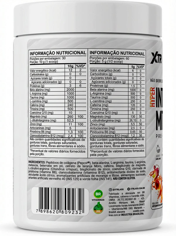 HYPER INTERMITENTE PRE-WORKOUT 300g MANGA COM LARANJA - XTR
