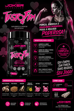 Testo Fem 60caps - Joker Nutrition