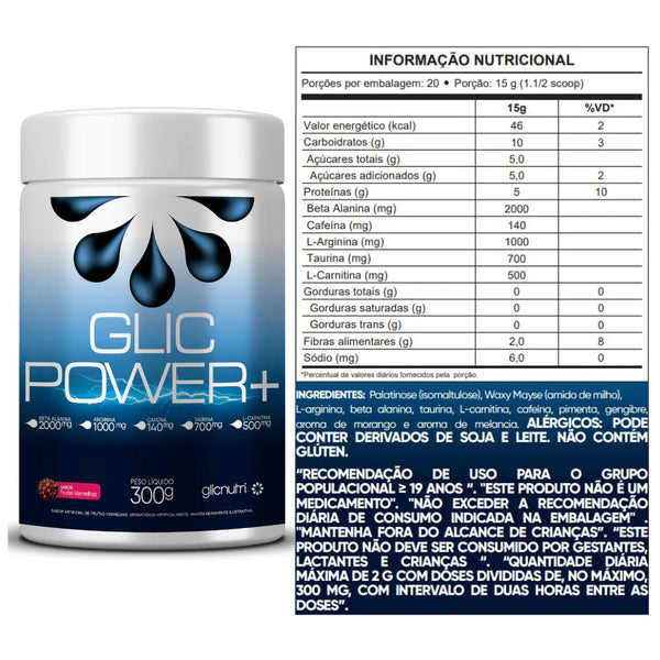 GLICPOWER +FRUTAS VERMELHAS 300G - GLICNUTRI