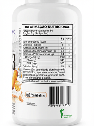 ÔMEGA 3 18 EPA / 12 DHA 180 CÁPS - CANIBAL INC
