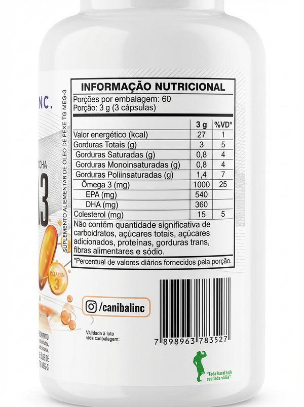 ÔMEGA 3 18 EPA / 12 DHA 180 CÁPS - CANIBAL INC