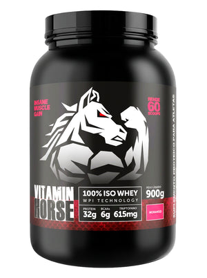 100% ISO WHEY 900GR - VITAMIN HORSE - MORANGO