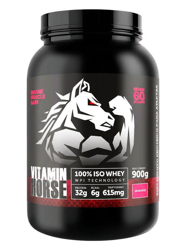 100% ISO WHEY 900GR - VITAMIN HORSE - MORANGO