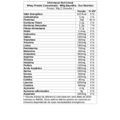 WHEY PROTEIN CONCENTRADO POTE 900G - DUX