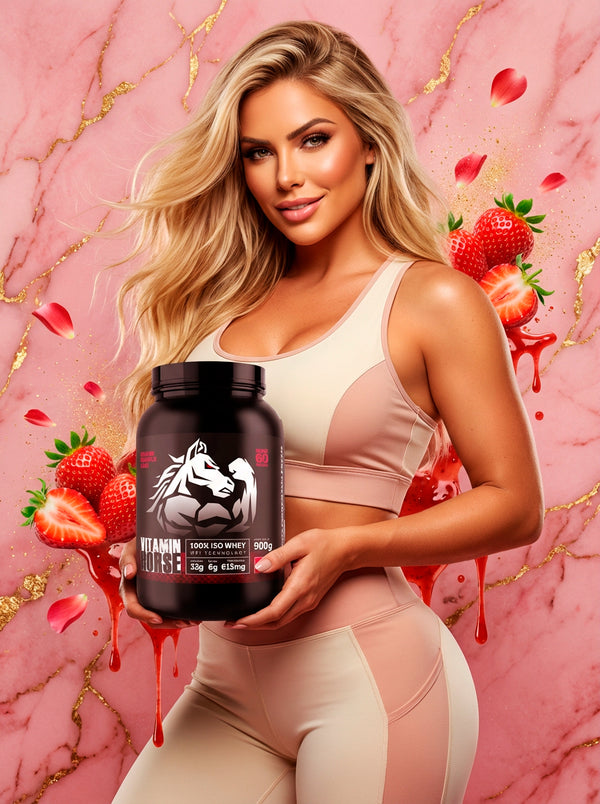100% ISO WHEY 900GR - VITAMIN HORSE - MORANGO